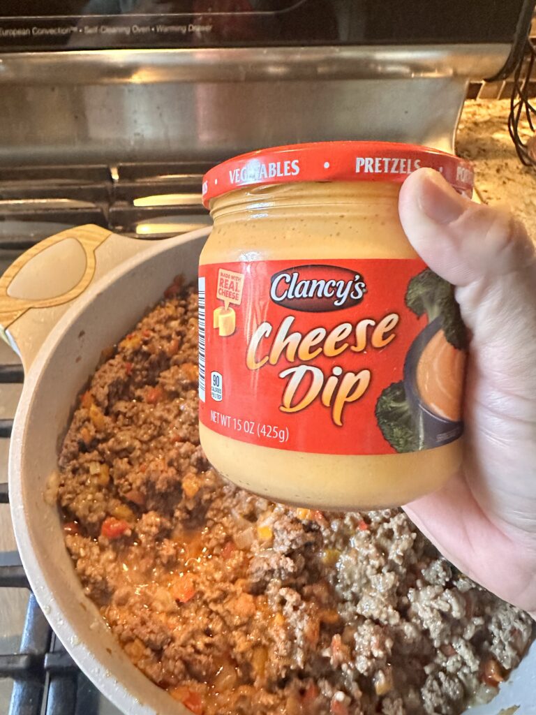 A jar of Clancy's Cheese Dip