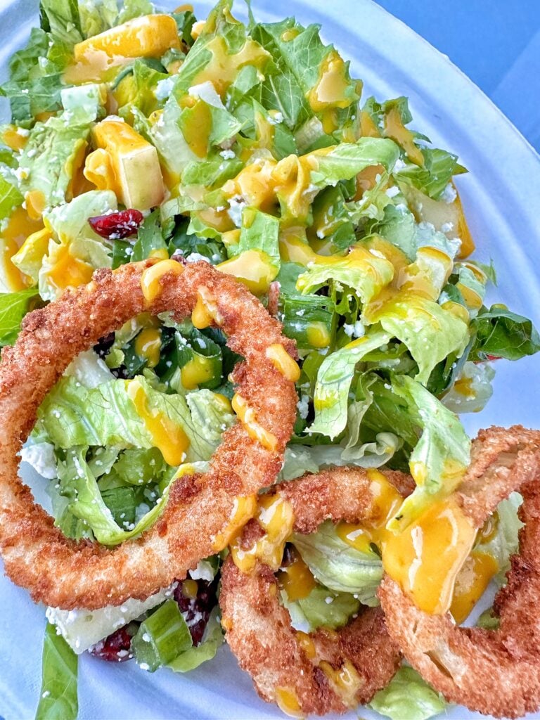 Fall Salad with Crispy Onion Rings
