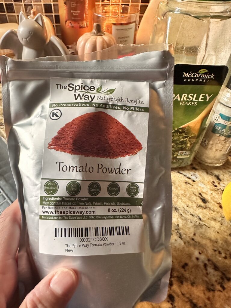 A package of tomato powder