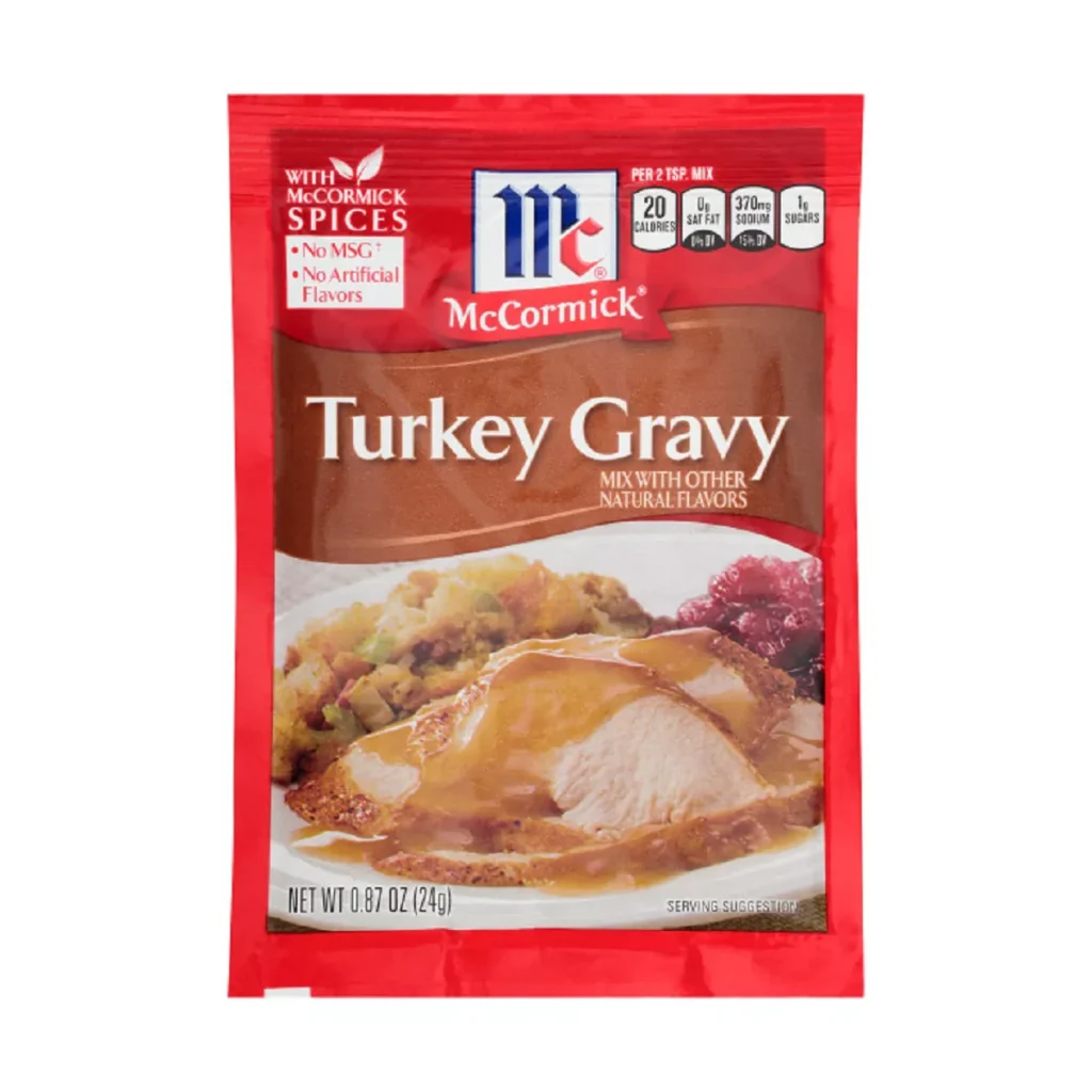 A McCormick Turkey Gravy packet