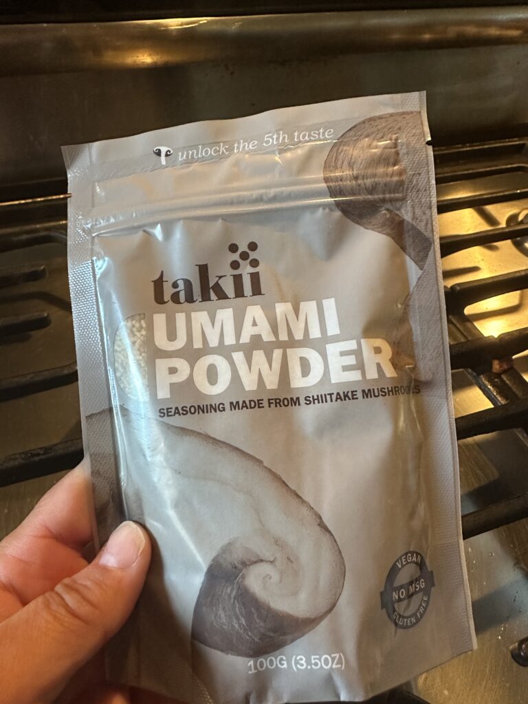 A pouch of mushroom umami powder