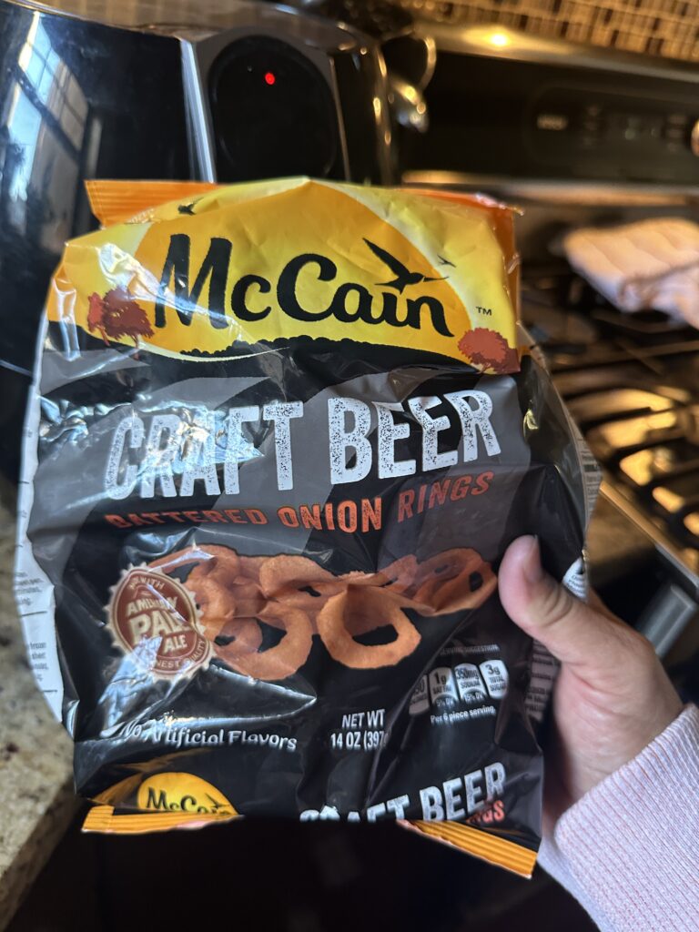 A bag of frozen onion rings
