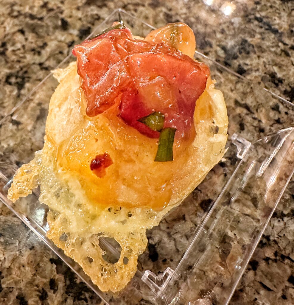 A finished bacon onion tartlet
