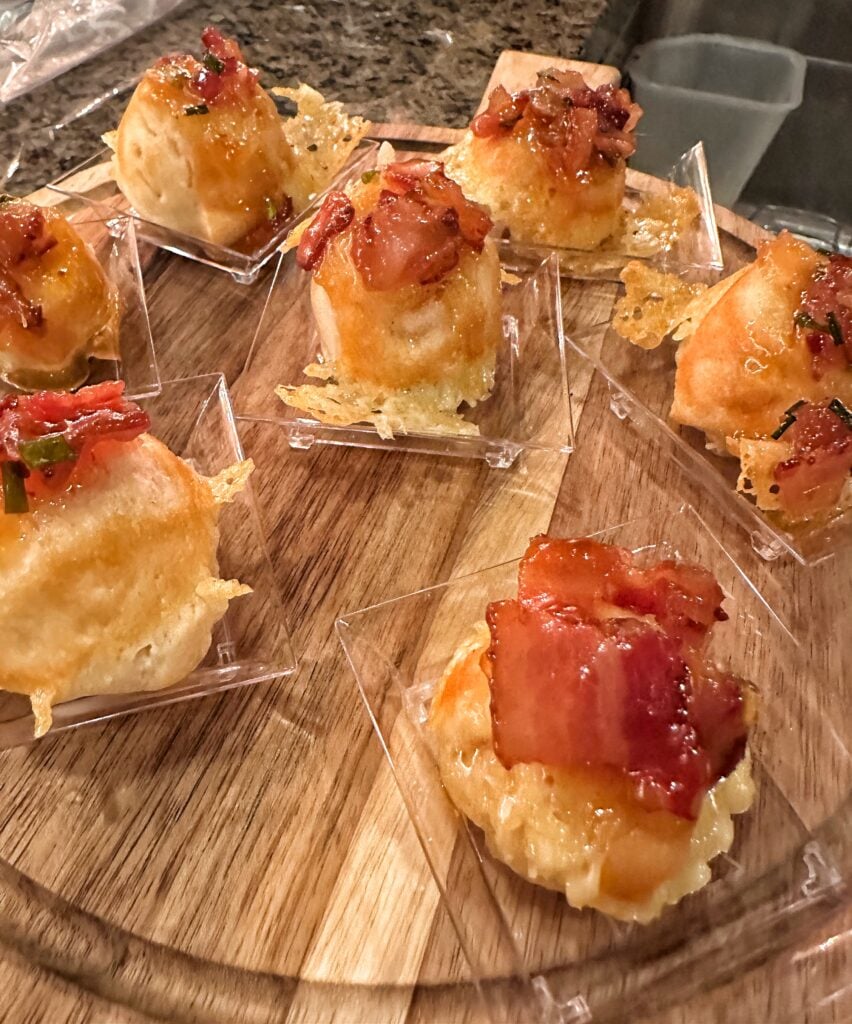 A collection of bacon onion tartlets
