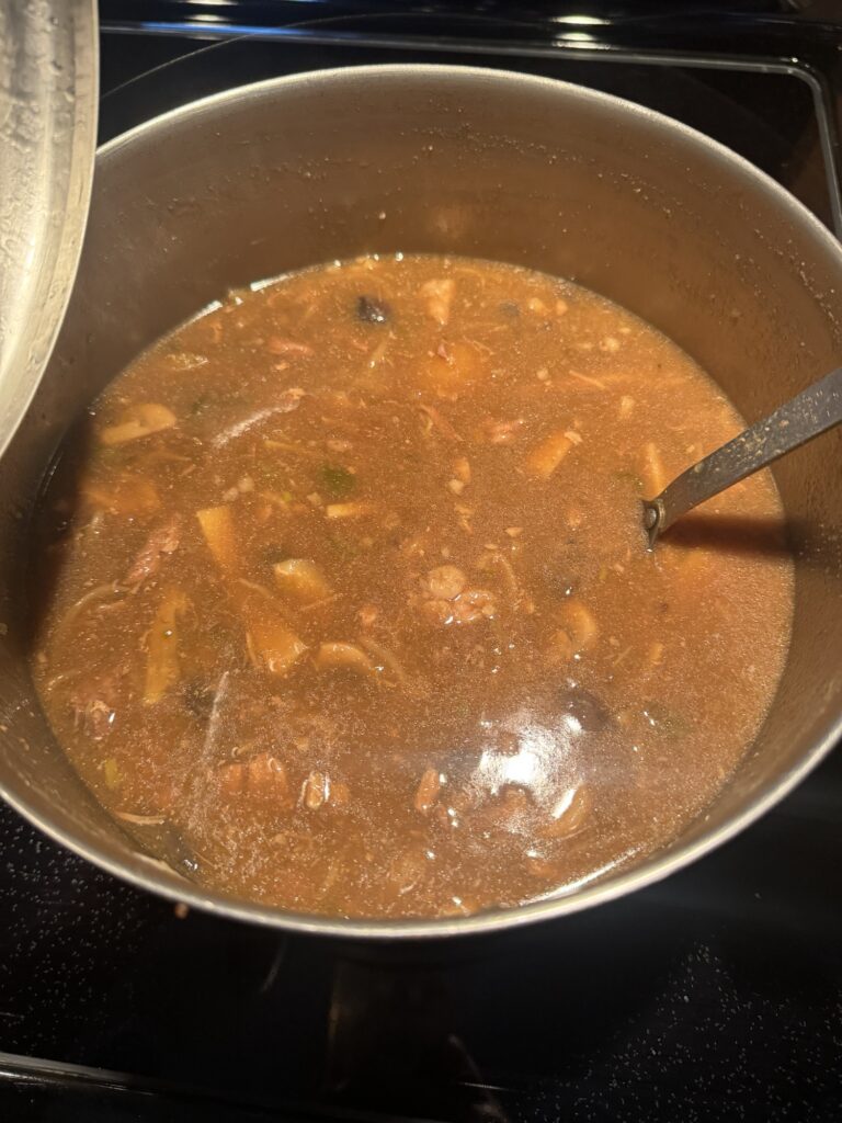 The American Chop Suey cooking in a pot