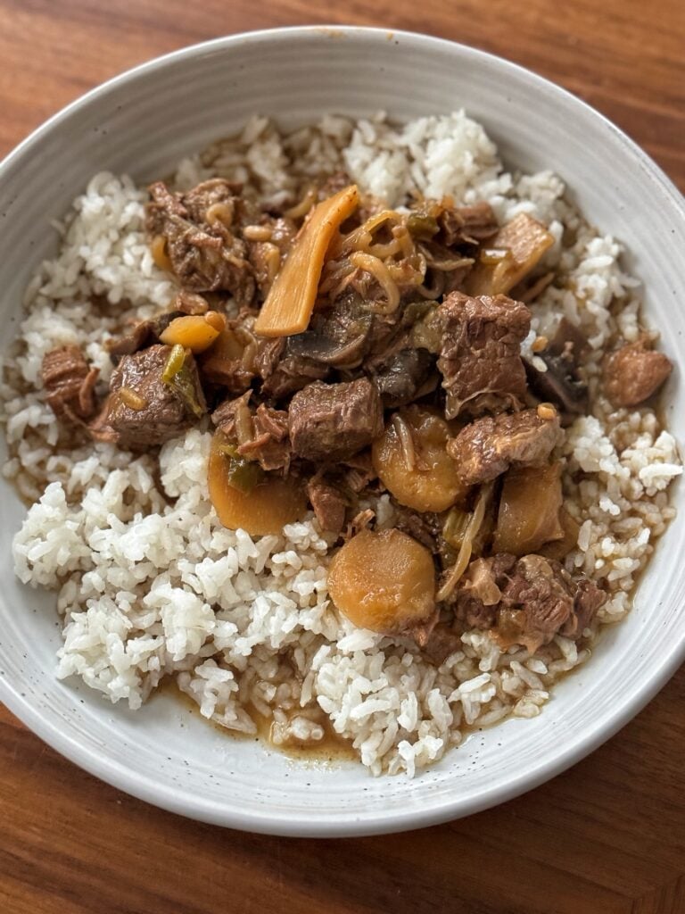 Chop Suey over rice