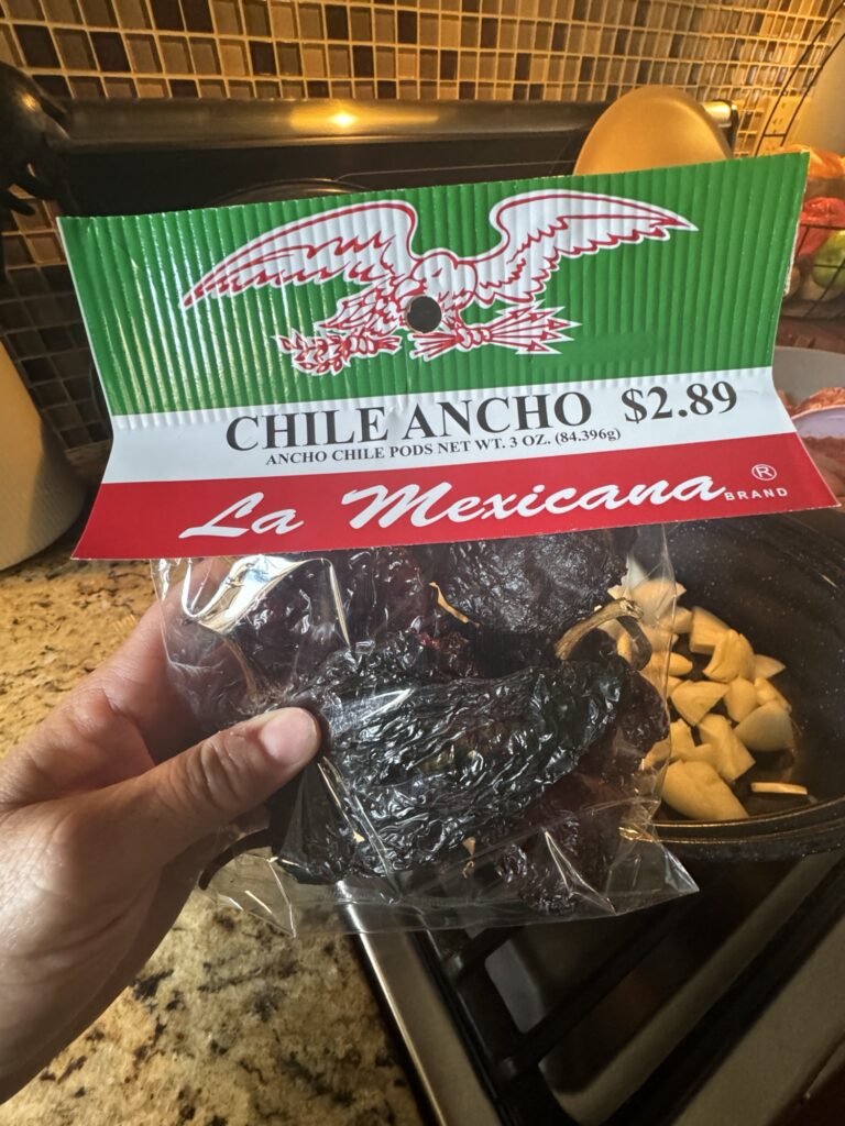 A packet of dried ancho chiles