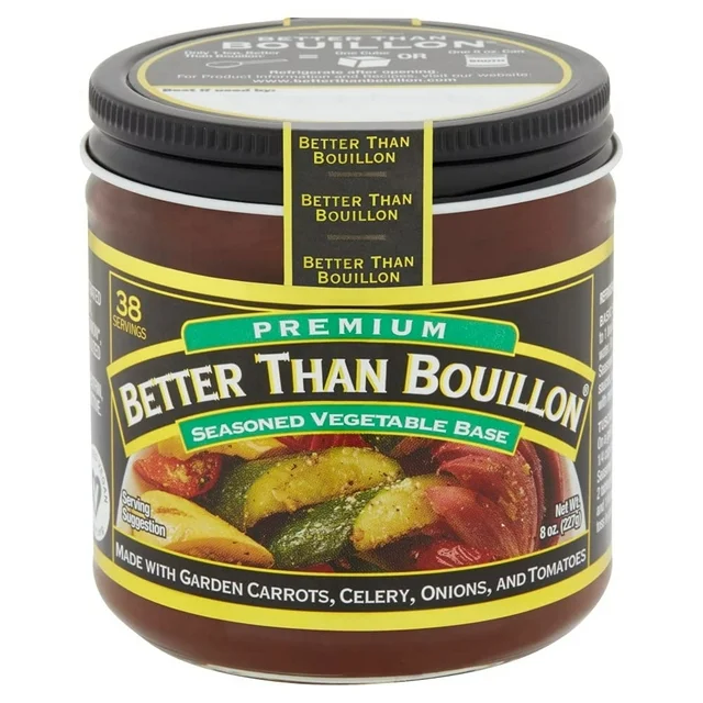 A jar of Better Than Bouillon seasoned vegetable base