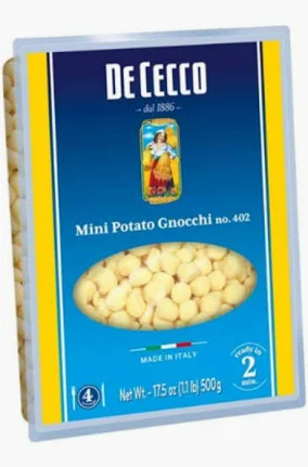 A package of De Cecco Mini Potato Gnocchi