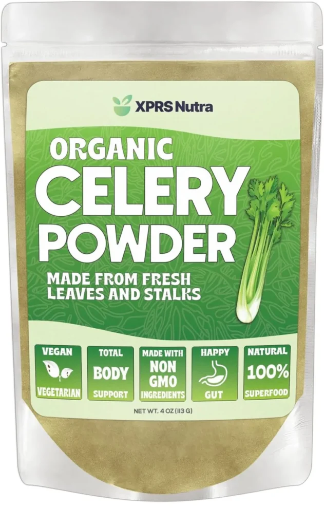 A package of organic celery powder
