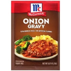A package of McCormick Onion Gravy