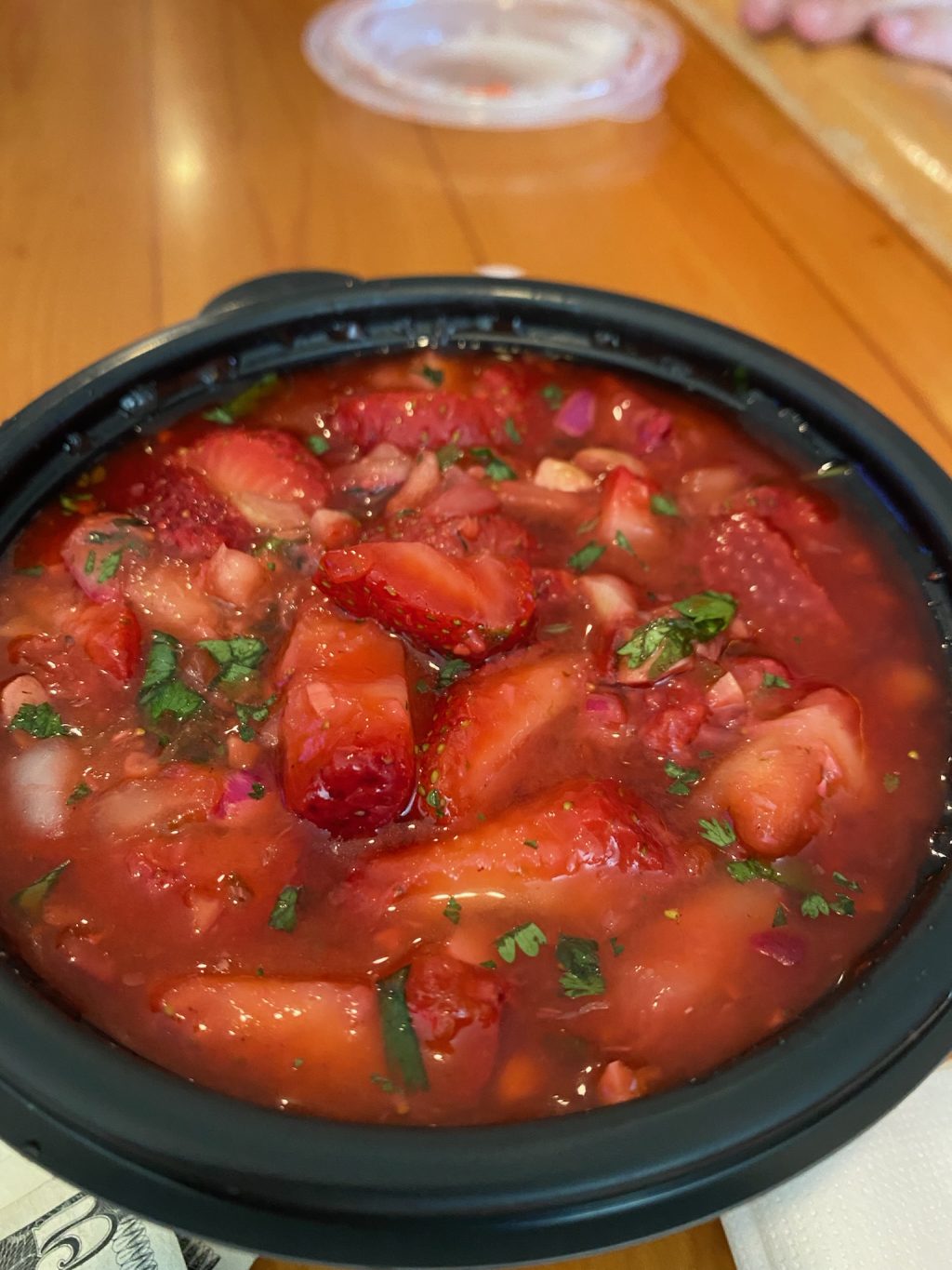 Strawberries macerating