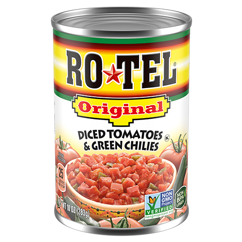 A can of Rotel original diced tomatoes and green chilies