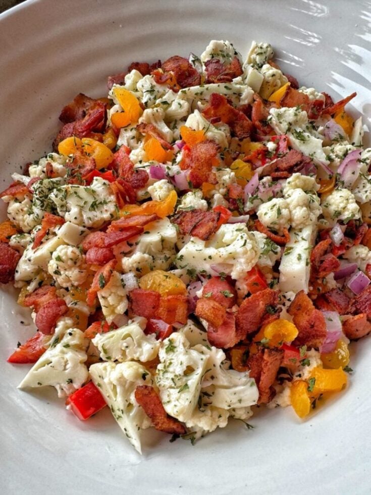 Cauliflower Crunch Salad with Honey Jalapeño Dressing