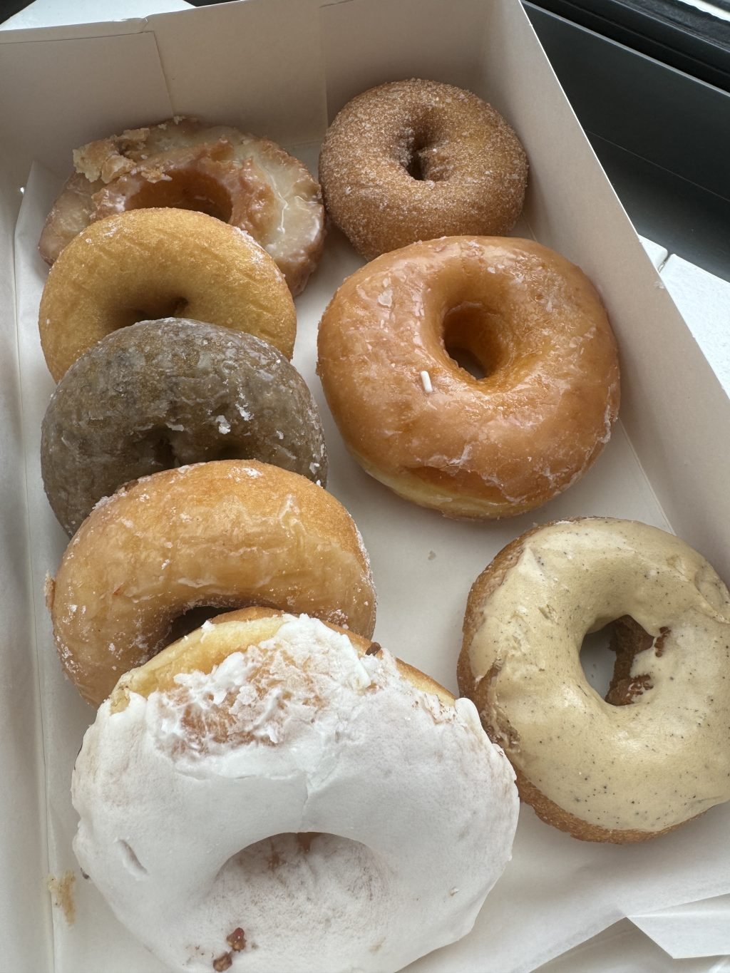 A variety of donuts.