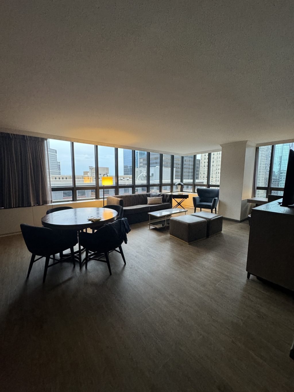 The interior of my hotel room.