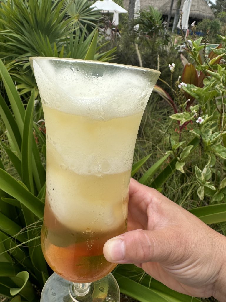 The IceBEERg, a beer topped with frozen margarita. 