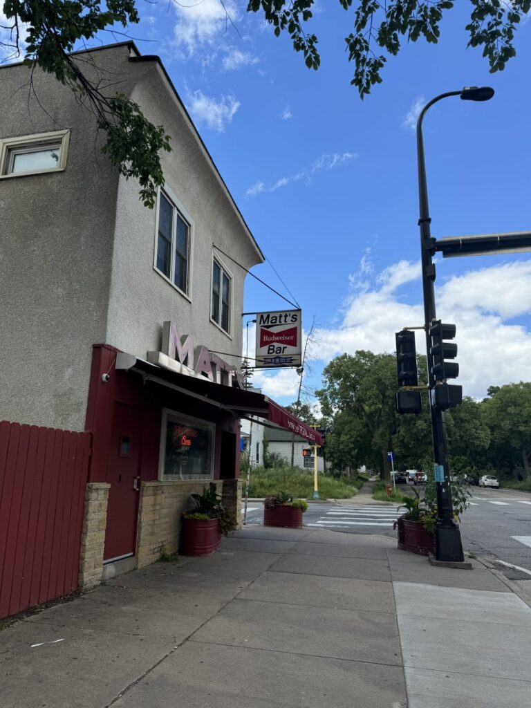 The exterior of Matt's Bar.