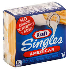 A package of Kraft Singles American Cheese.