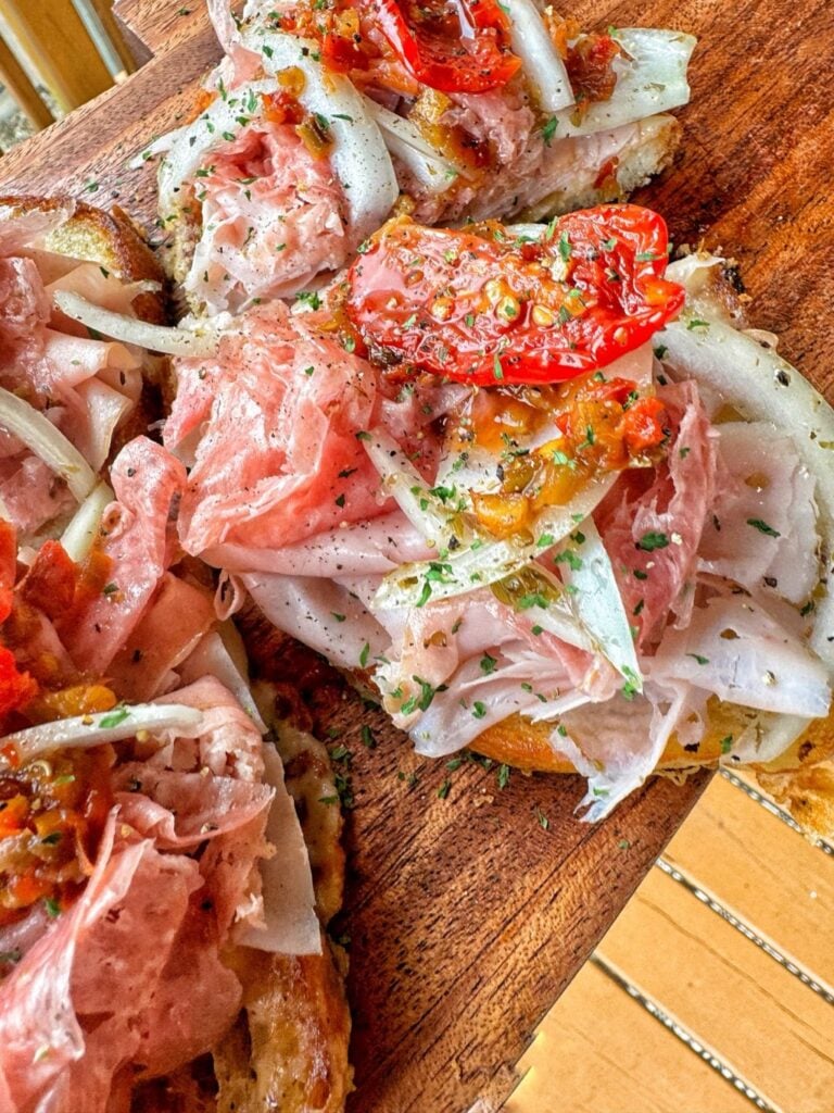 Open faced Italian subs