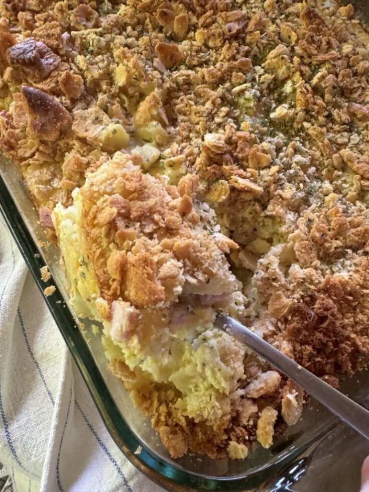 Eggs Benedict Hash Brown Casserole.