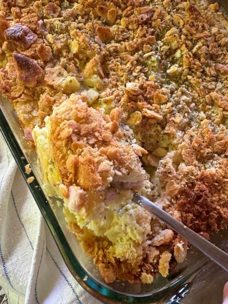 Eggs Benedict Hash Brown Casserole.