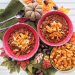 Two bowls of crockpot chili