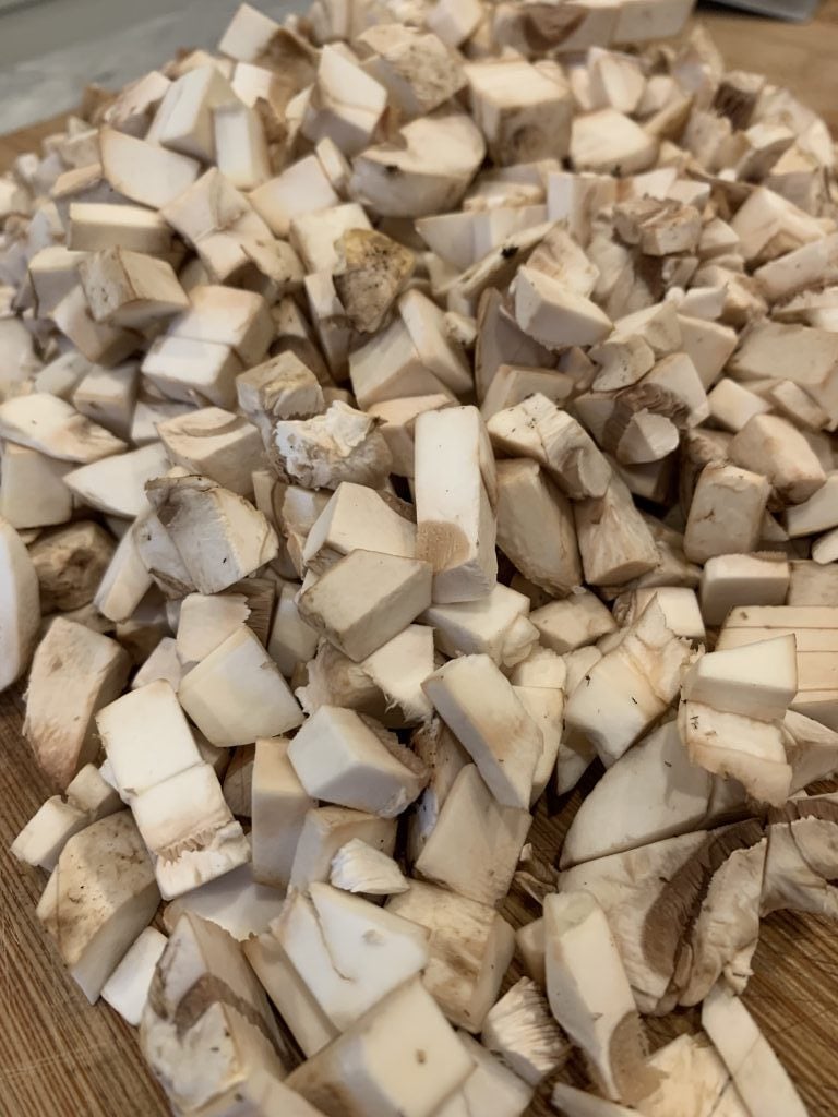 Chopped mushrooms