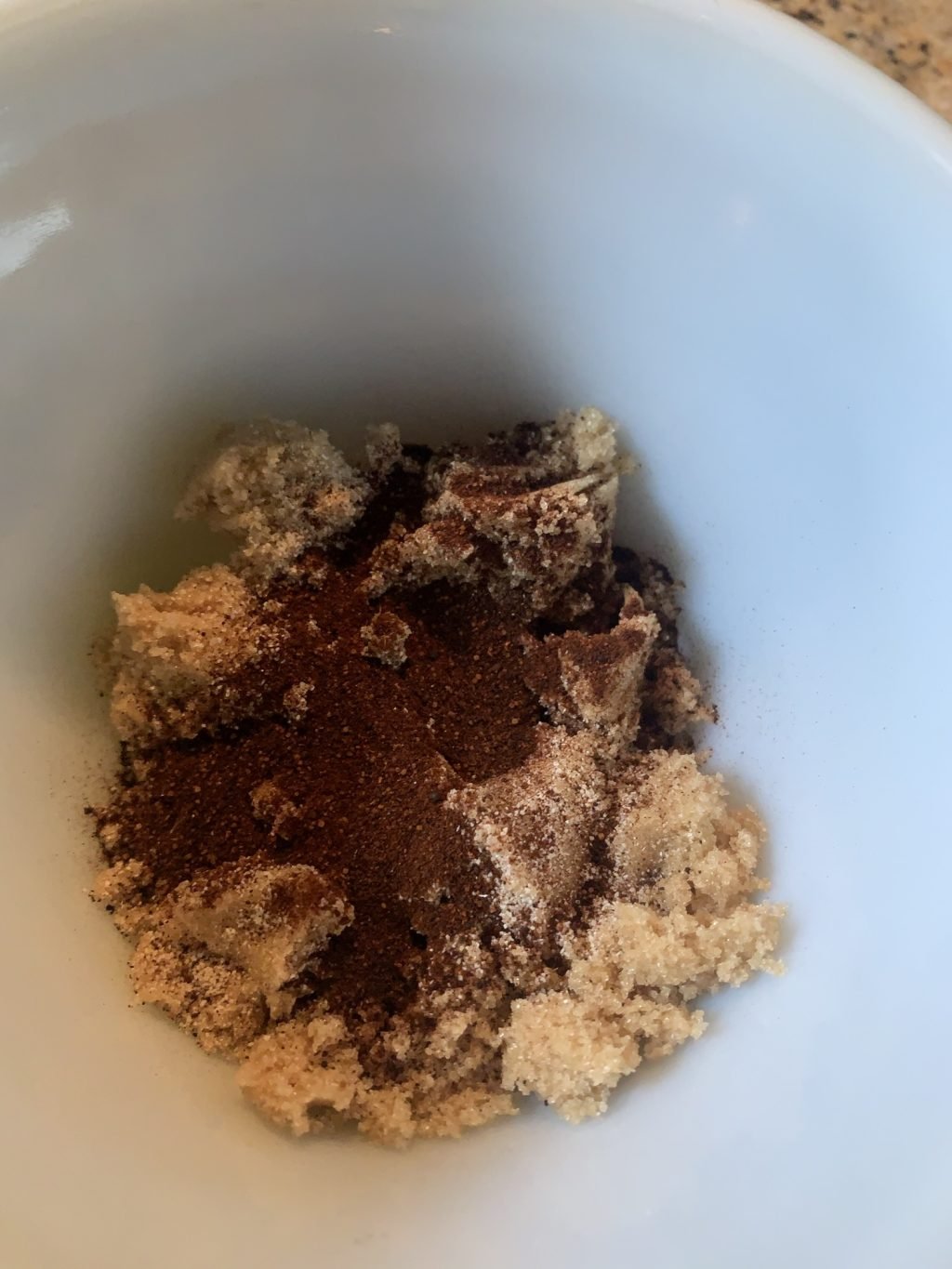 The seasoning mix for the bacon in a bowl.