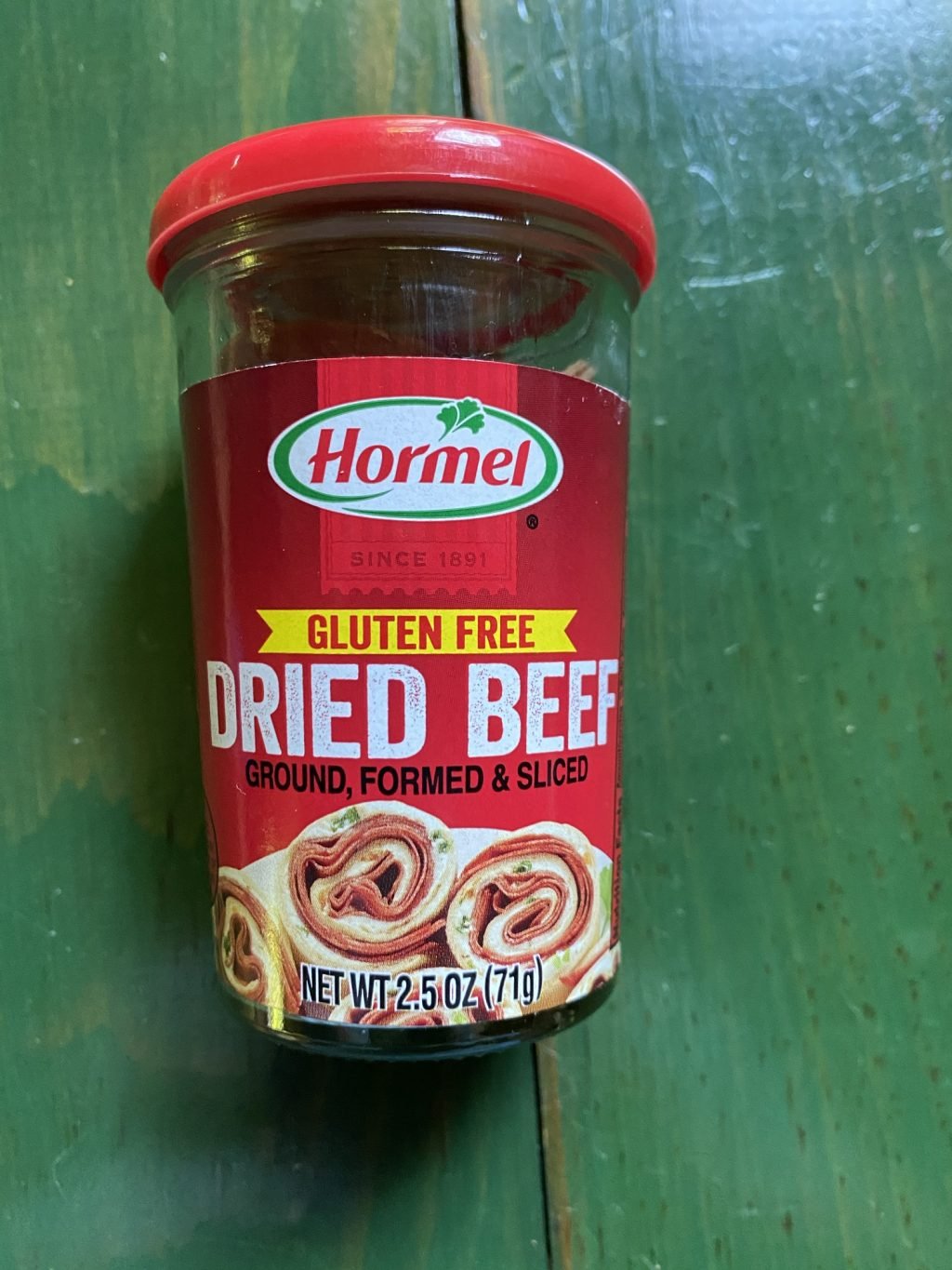 A jar of Hormel dried beef.