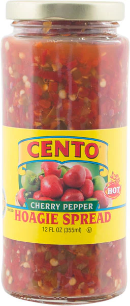 A jar of cherry pepper hoagie spread
