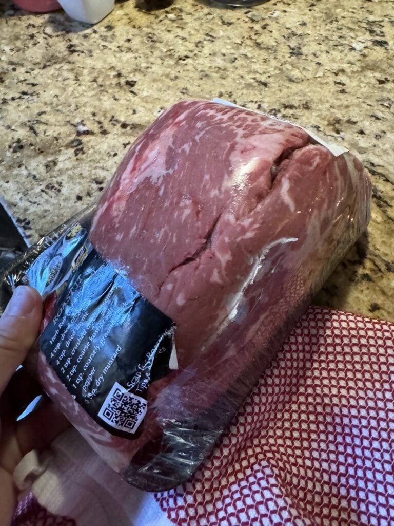 A package of beef roast.