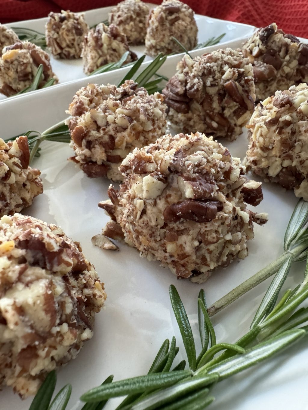 A close up of the finished cheese balls.