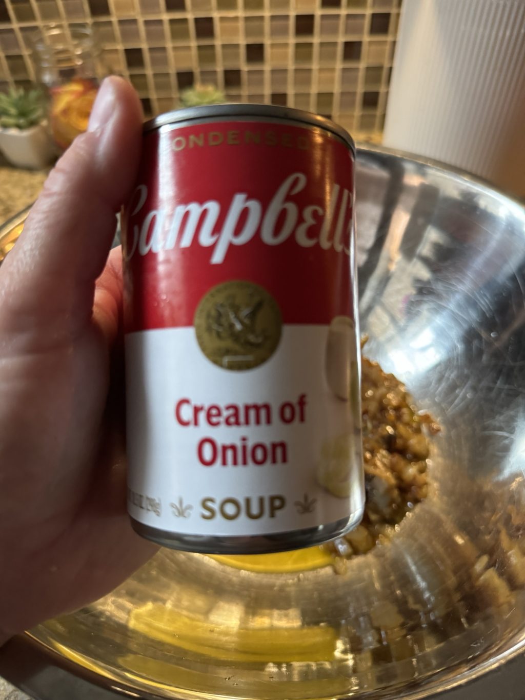 A can of Campbell's Cream of Onion Soup