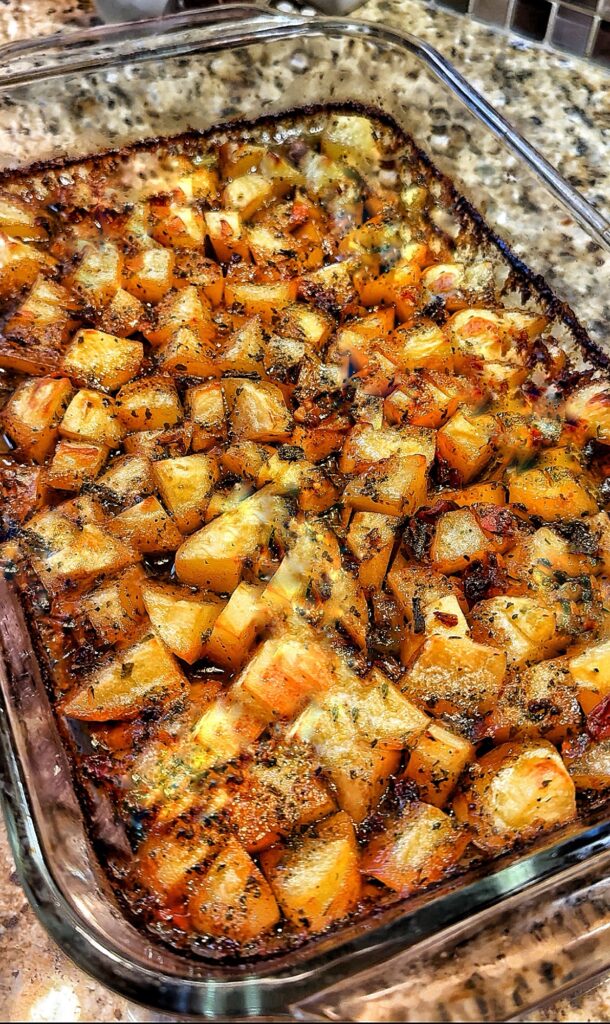 The finish baked breakfast potatoes