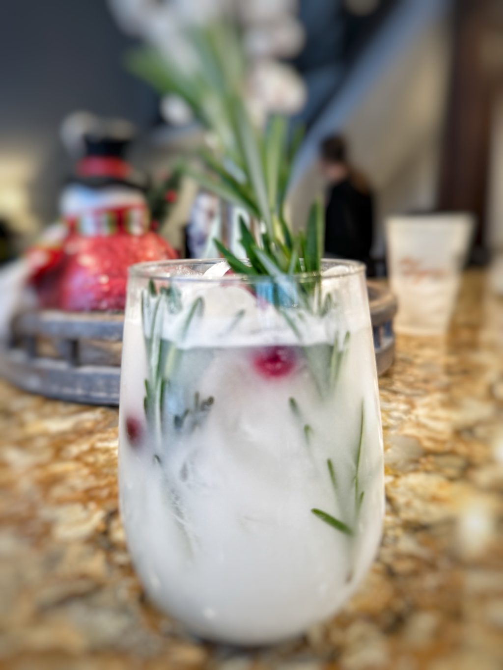 The Snow Day cocktail seen from the side