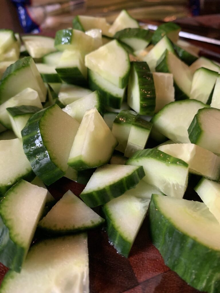 Chopped cucumber