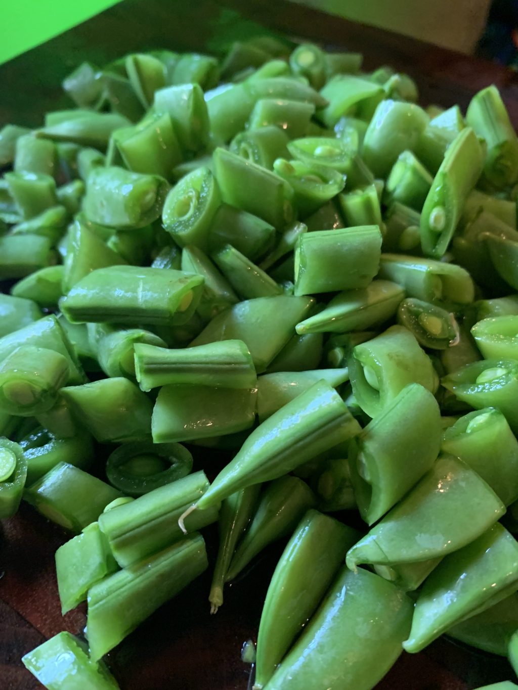 Chopped sugar snap peas