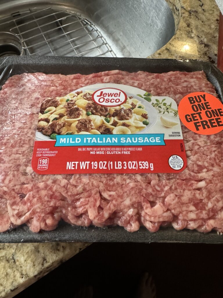 A package of ground Italian sausage