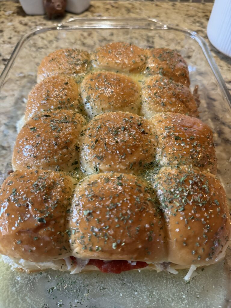 The seasoned sliders before being put in the oven