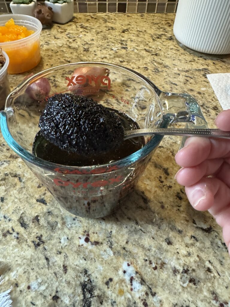 A spoonful of poppy seed filling