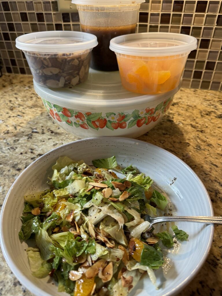 The salad mixed together