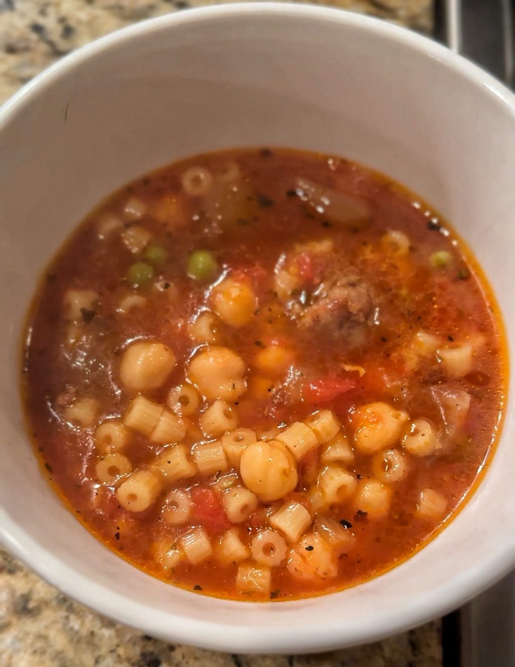 A bowl of finished Skillet Sausage soup