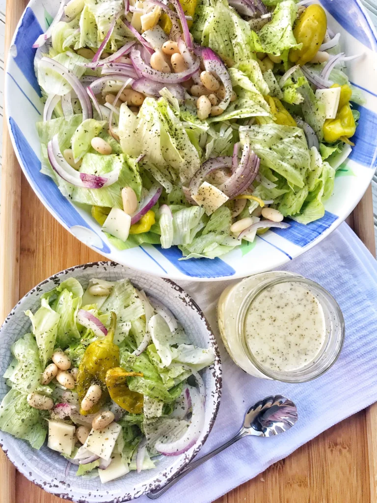 Salad with creamy Italian dressing