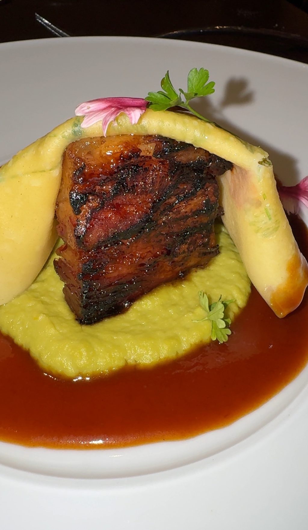 Pork Belly with handkerchief pasta