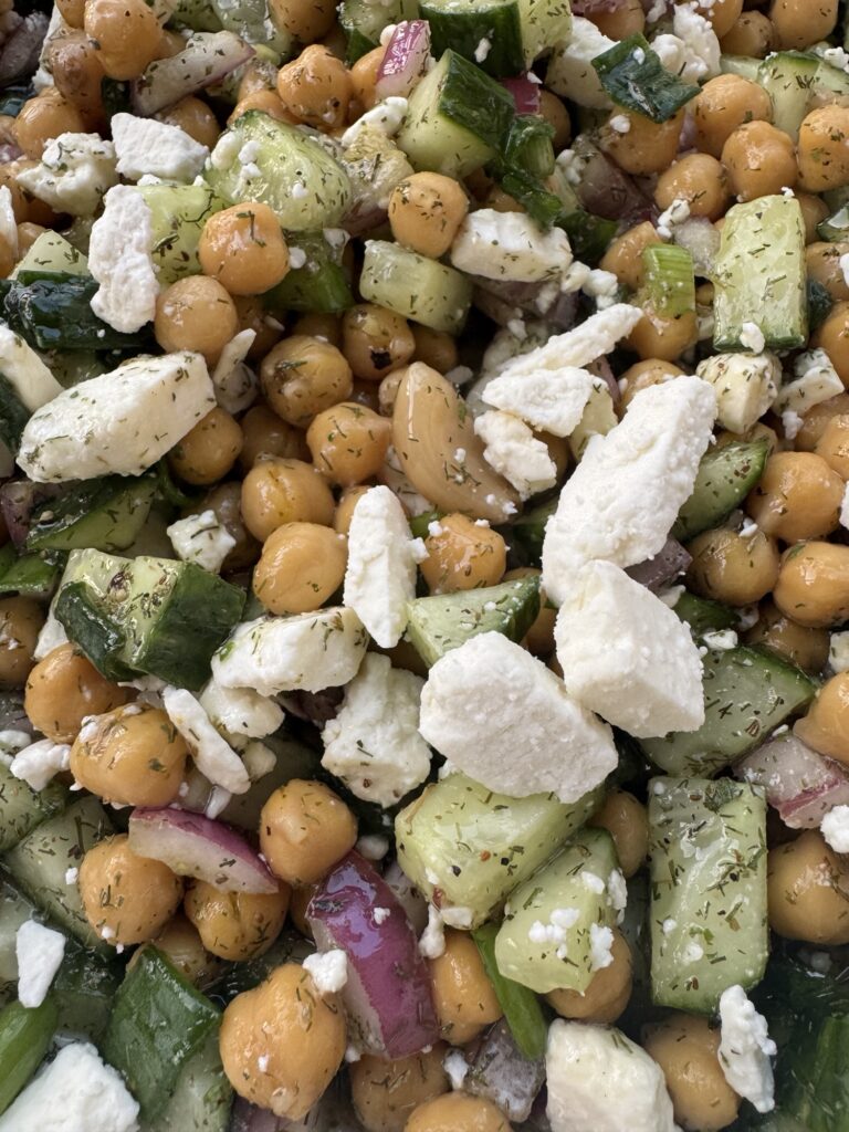 A close up of the salad