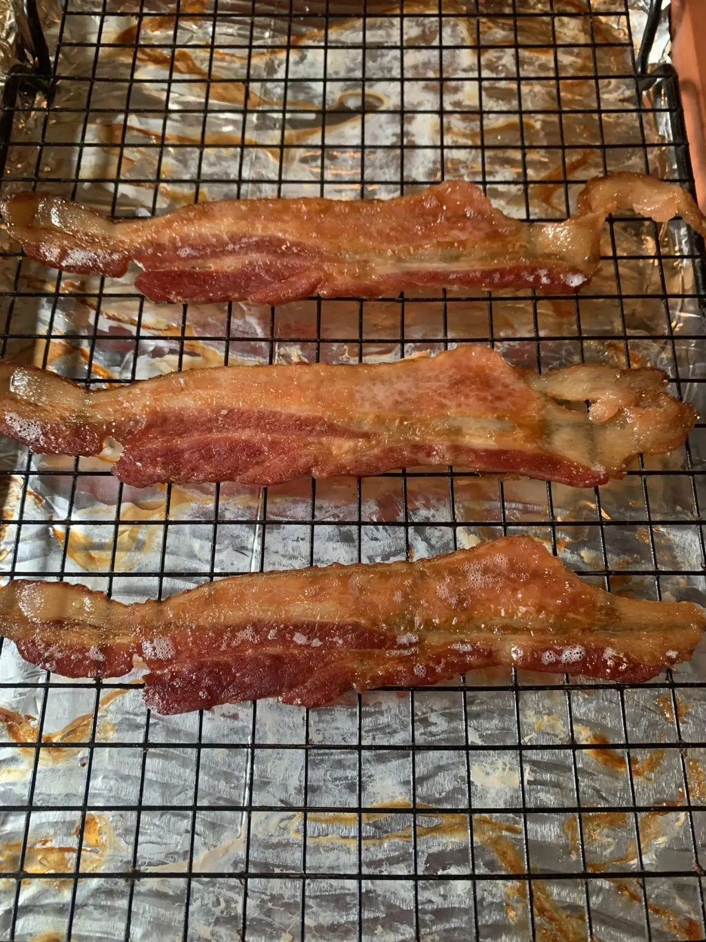 Bacon on a baking rack