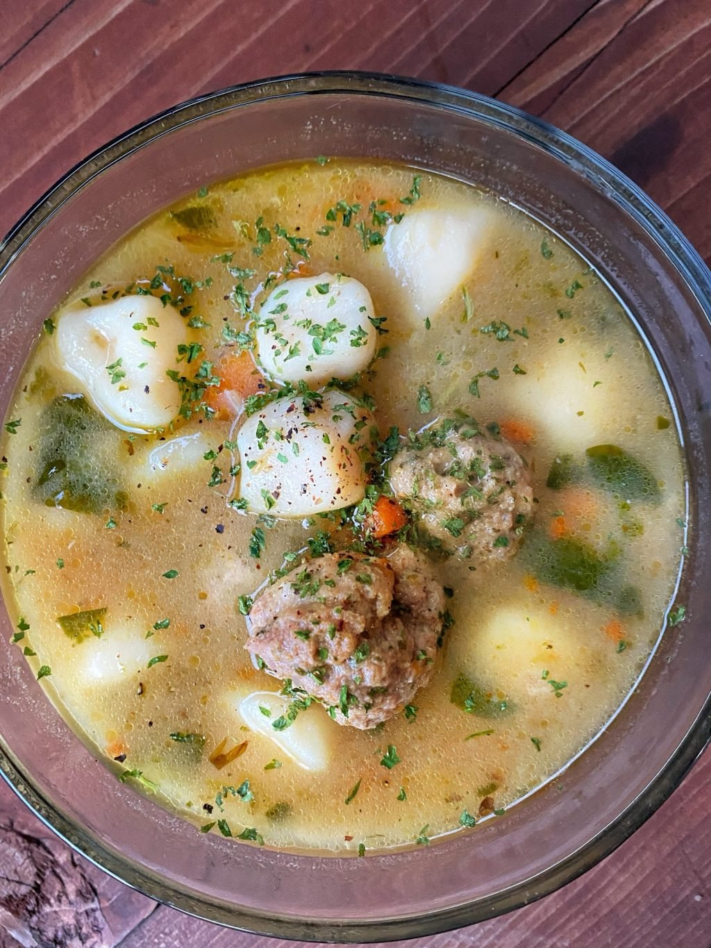 Italian Wedding Soup with Potato Dumplings