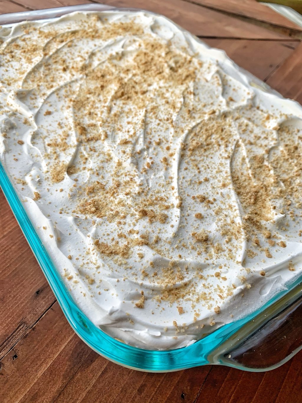 Banana Pudding Layer Cake, seen from above
