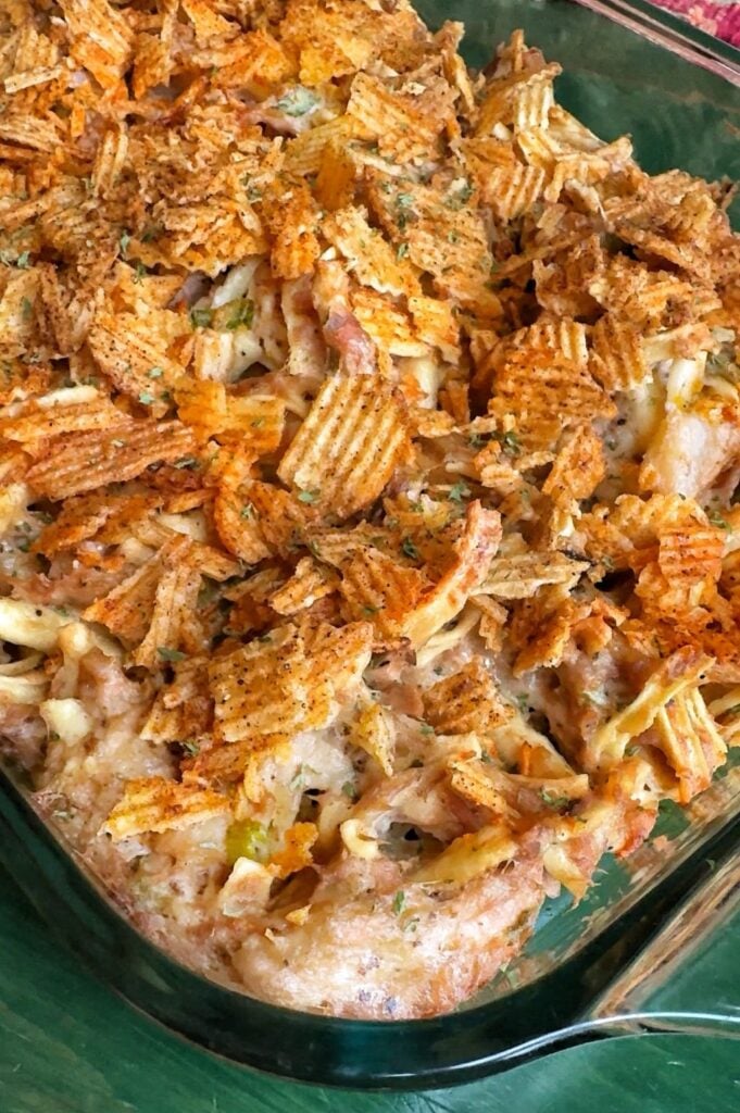 Tuna Noodle Casserole with Potato Chip Topping